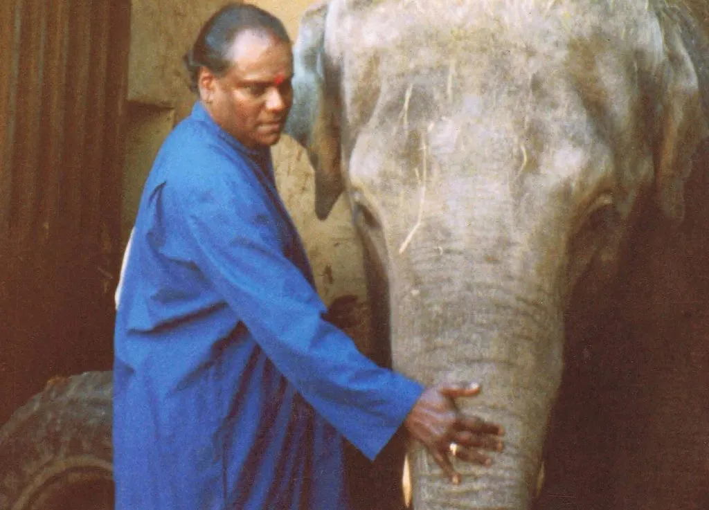 Guru Sri Subramanium with Valli - Skanda Vale's temple elephant